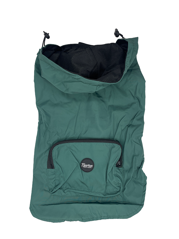 Burties Boutique Dog Rain Coat, Forest Green
