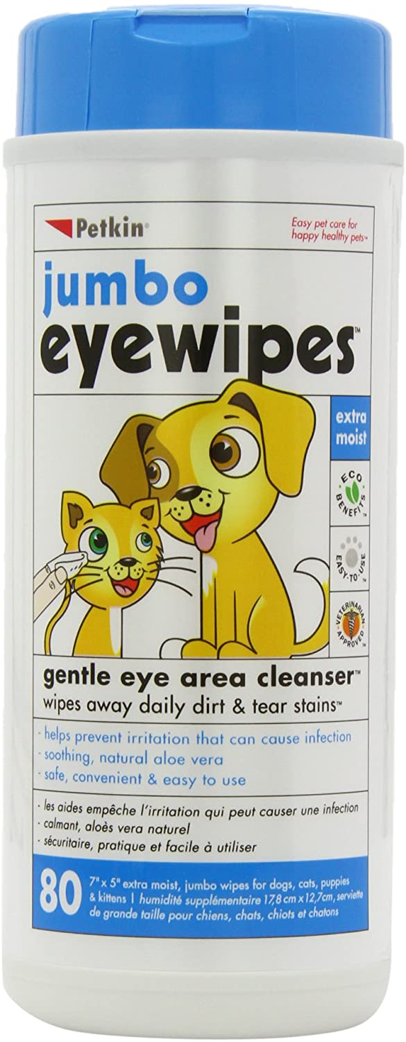 Petkin Jumbo Eye Wipes Pack of 80