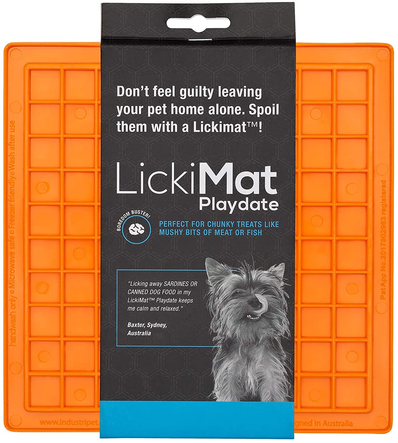Lickimat Playdate Dog Boredom Treat Mat Orange