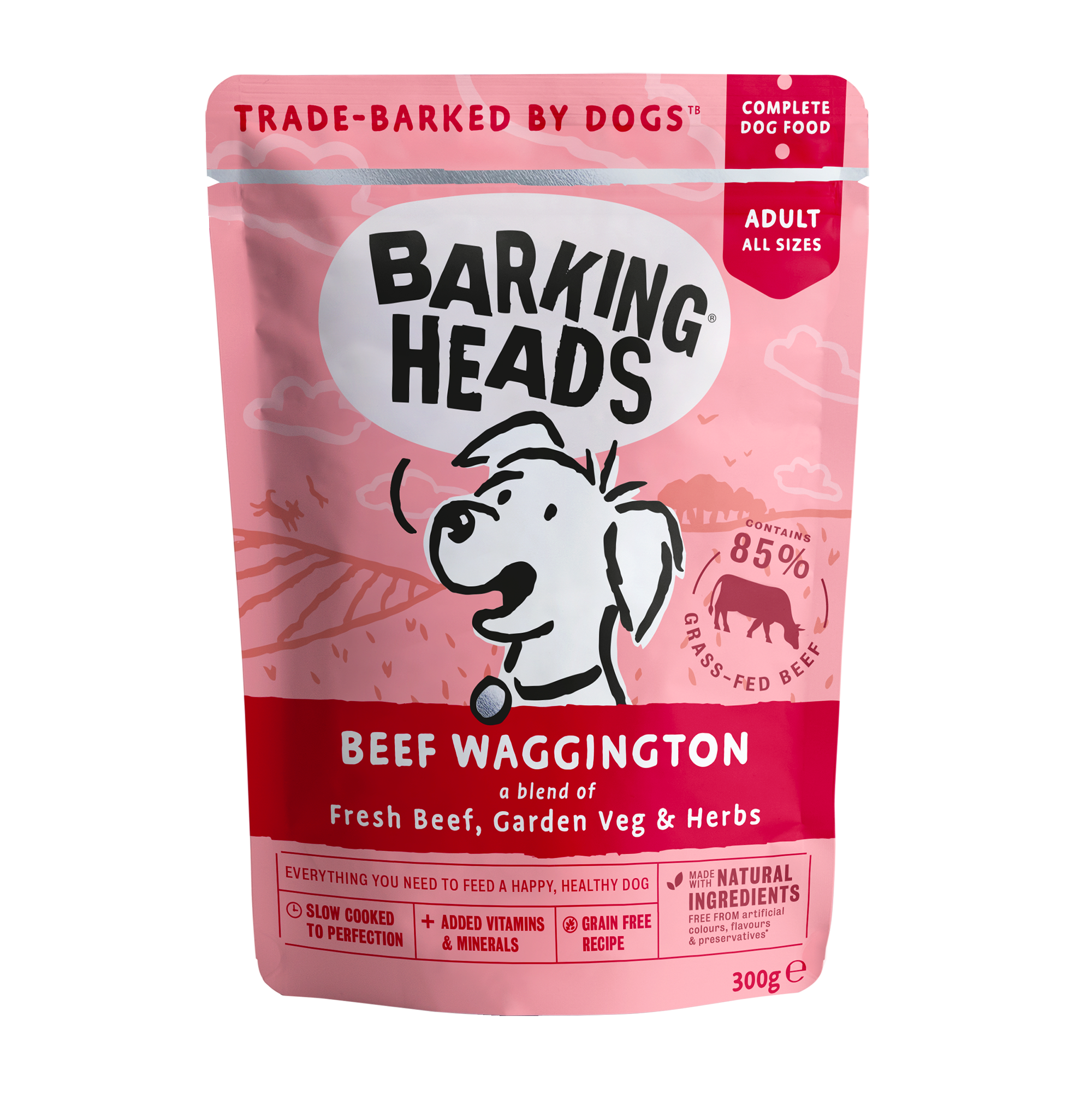 Barking Heads Beef Waggington Wet Food Pouch (300g)