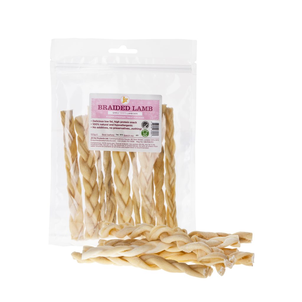 JR Braided Lamb Natural Dog Chew (100g)