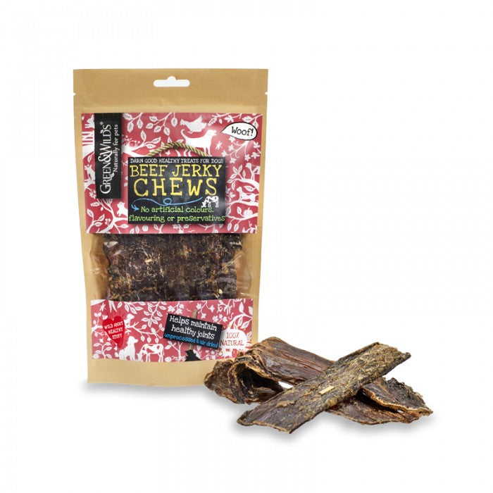Green & Wilds Beef Jerky Chews Dog Treats (100g)