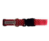 Charlie & Boo Red polka dot dog collar (Large)
