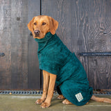 Ruff and Tumble Classic Dog Drying Coat - Bottle Green